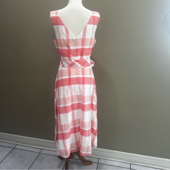Alex Marie Coral and White Checkered Midi Dress - Picture 8 of 12